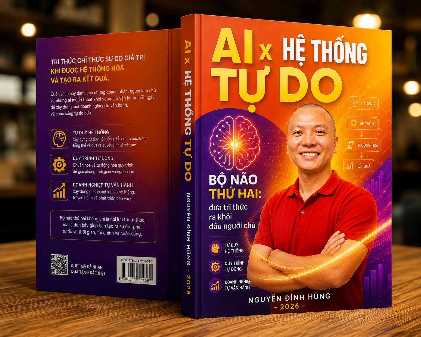 Bìa sách AI × Hệ Thống Tự Do — Bộ Não Thứ Hai — Nguyễn Đình Hùng